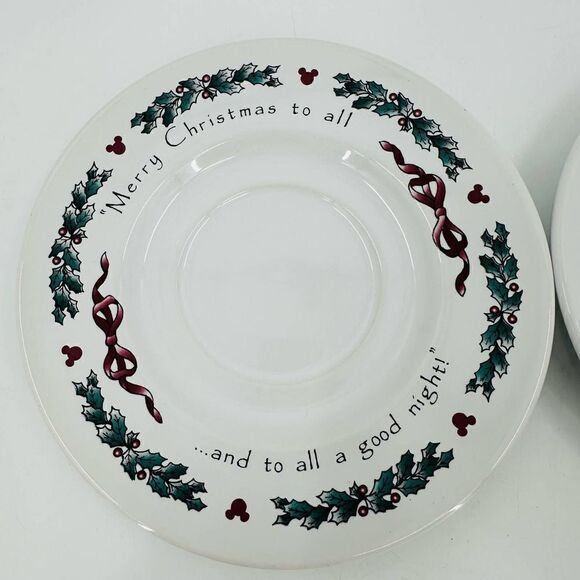 DISNEY Mickey Mouse Twas' the Night Before Christmas Cup & Saucer Cookie Plate - Picture 10 of 10